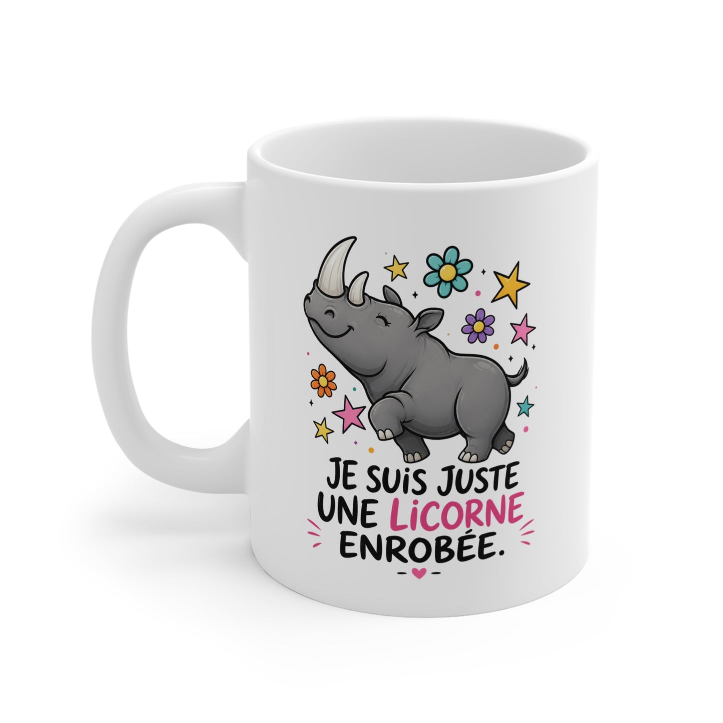 Mug Femme Humoristique – Tasse Rhinocéros Licorne – Idée Cadeau Originale Anniversaire Amie Collègue – 325 ml