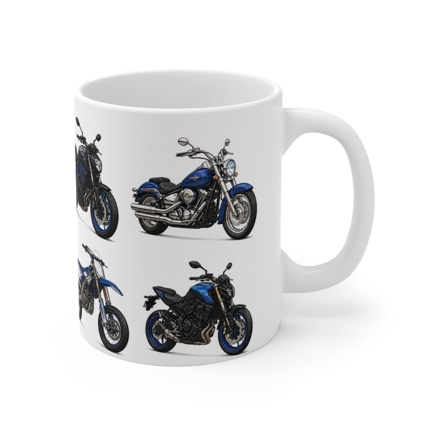 Tasse Moto Bleue – Mug Passion Moto Sportive Cross Roadster Custom Motard Cadeau Homme Femme Enfant 325ml