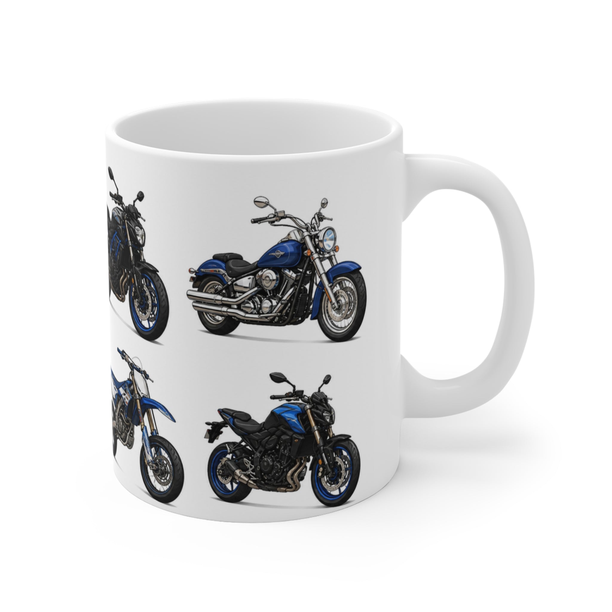 Tasse Moto Bleue – Mug Passion Moto Sportive Cross Roadster Custom Motard Cadeau Homme Femme Enfant 325ml