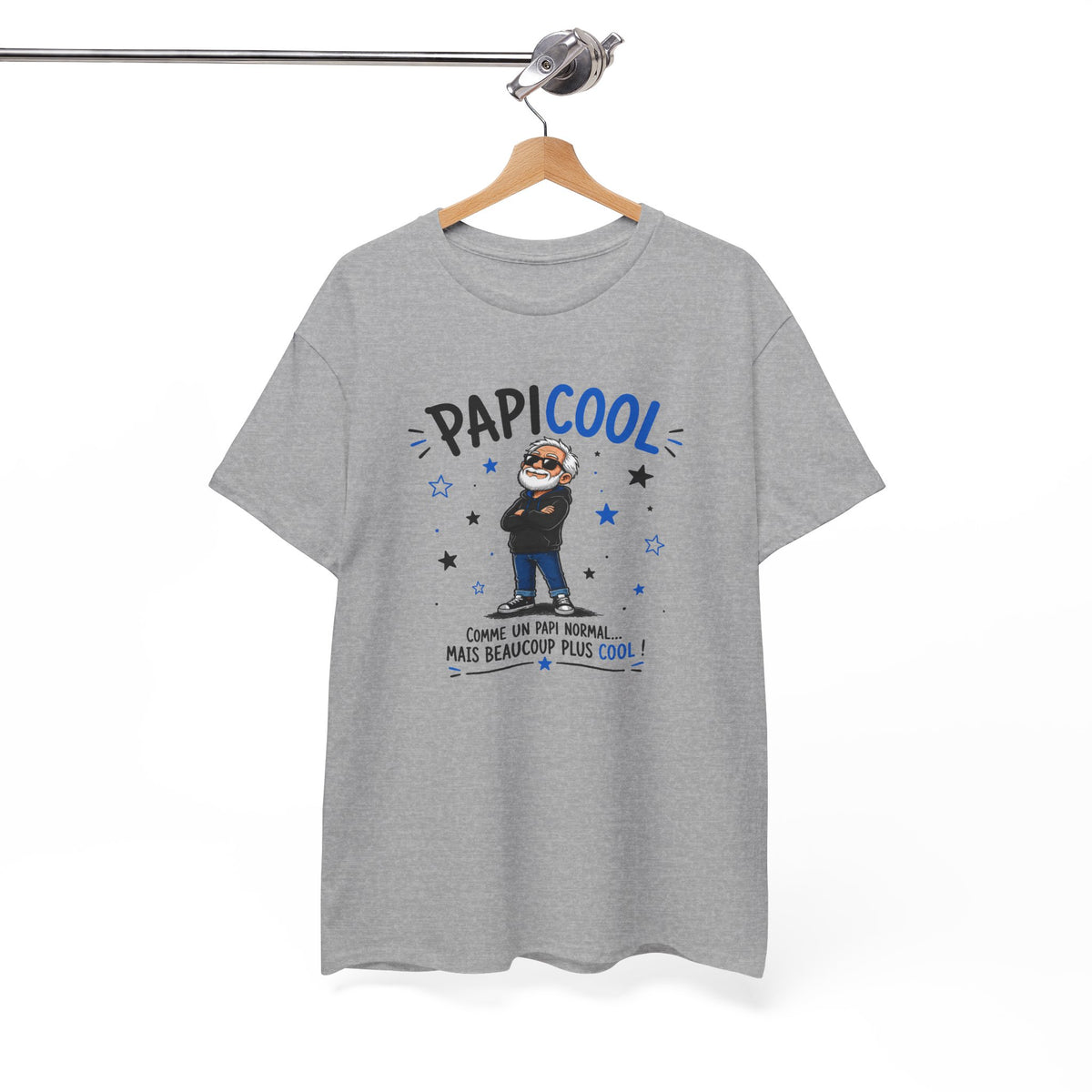 Tee Shirt Papi Homme – PapiCool Comme un Papi Normal Mais Beaucoup Plus Cool – T-Shirt Humour Grand-Père Cadeau Original