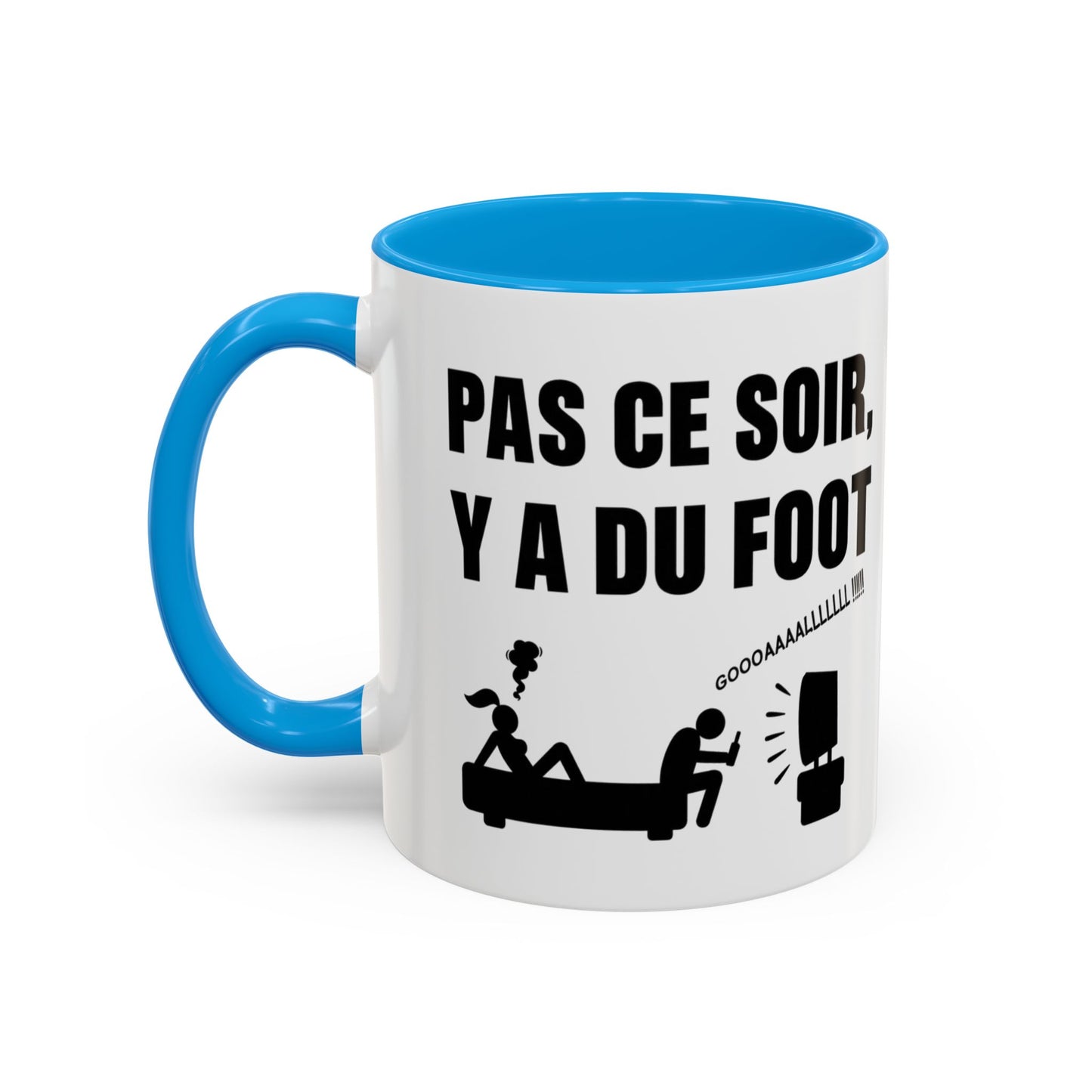 Mug Humour Football – Pas Ce Soir Y A Du Foot – Tasse Drôle Cadeau Original Fan De Foot Céramique 325ml