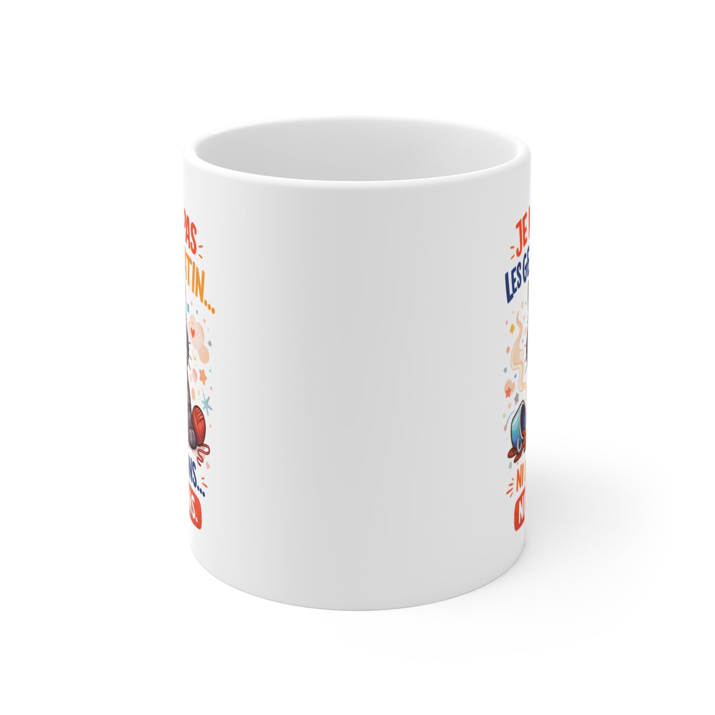 Mug Chat Humoristique – Je N’aime Pas Les Gens Du Matin – Tasse Drôle avec Chat et Café – Cadeau Amusant 325 ml