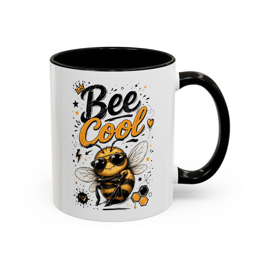 Tasse Abeille Humoristique – Bee Cool – Mug Drôle Abeille avec Lunettes 325ml Idée cadeau