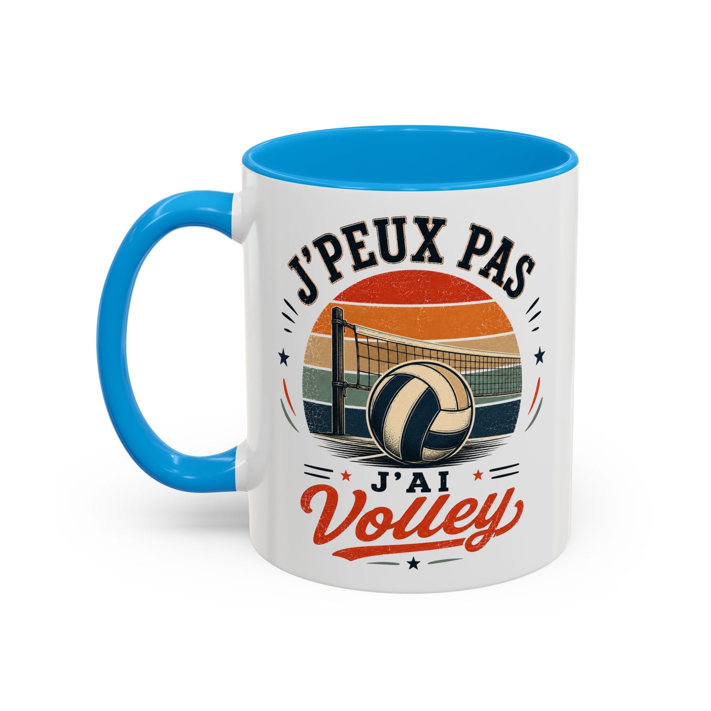 Tasse J’Peux Pas J’Ai Volley – Mug Volley Vintage Humoristique – Cadeau Joueur Homme Femme 325ml