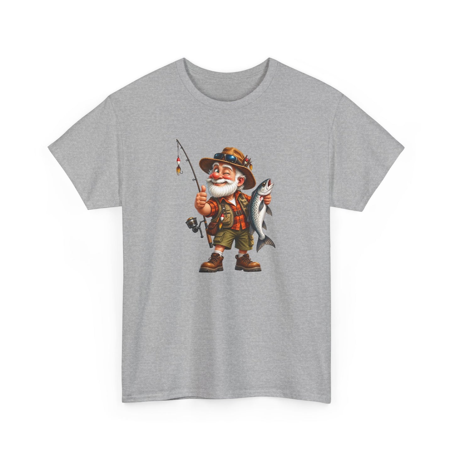 Tee Shirt Pêche Homme – Pêcheur avec Poisson – T-Shirt Passion Pêche Cadeau Homme