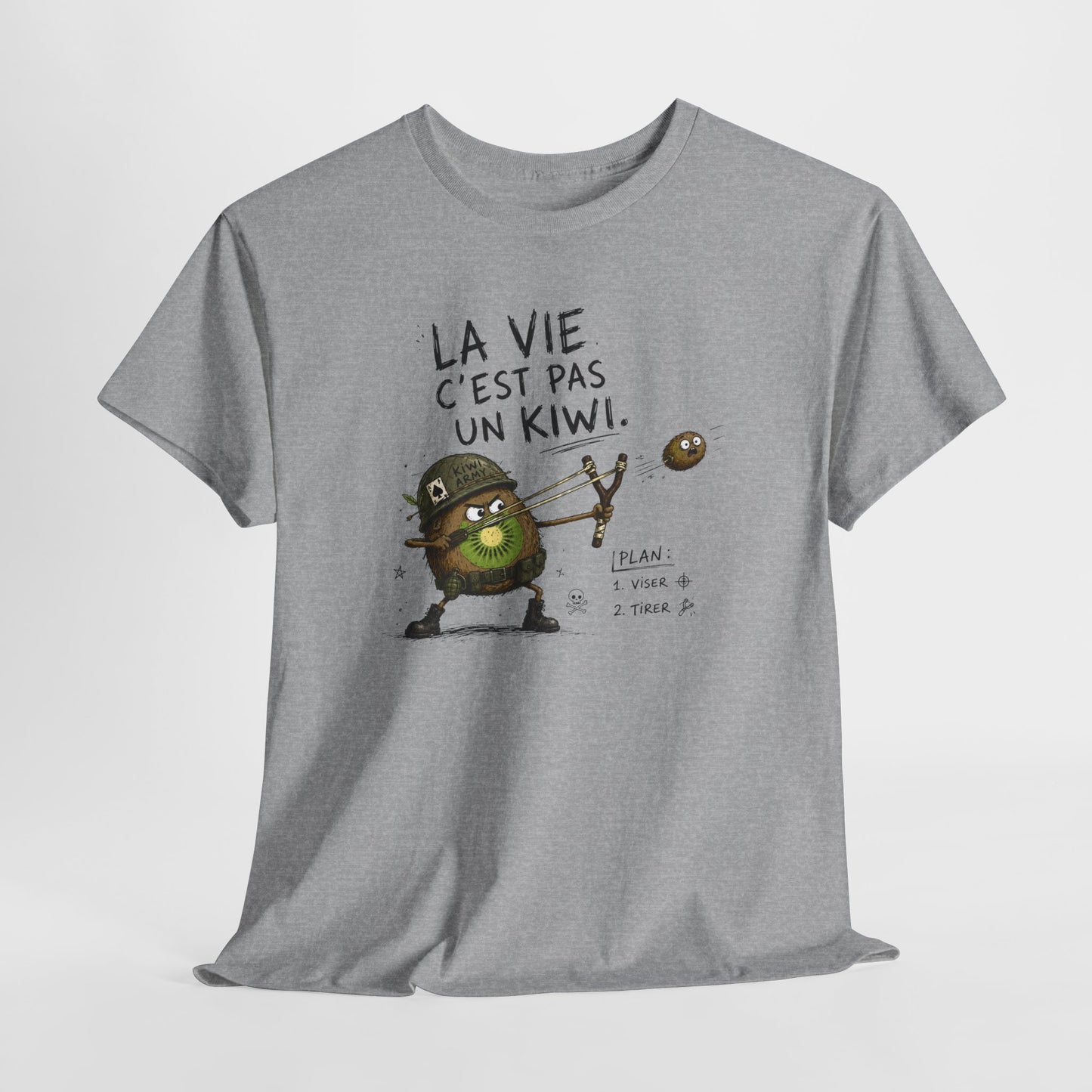 Tee-Shirt La Vie C'est Pas Un Kiwi Homme et Femme – Kiwi Soldat Humour Absurde Cadeau Drôle Original