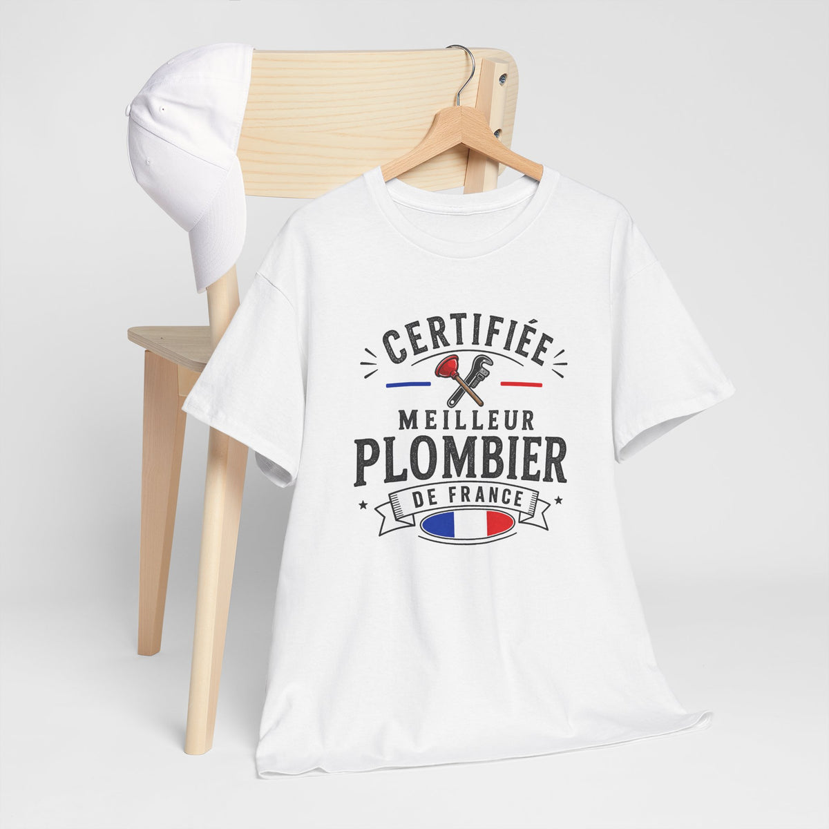 Tee Shirt Plombier Homme et Femme – Certifié Meilleur Plombier de France – T-Shirt Métier Cadeau Original