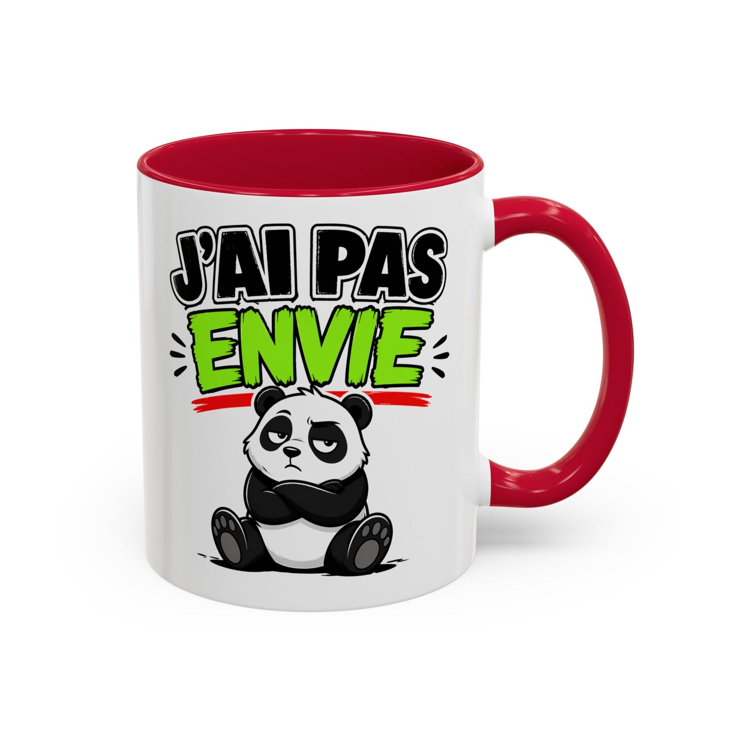 Mug Drôle J’ai Pas Envie – Tasse Humoristique Panda Fatigué – Cadeau Humour Bureau Café 325ml