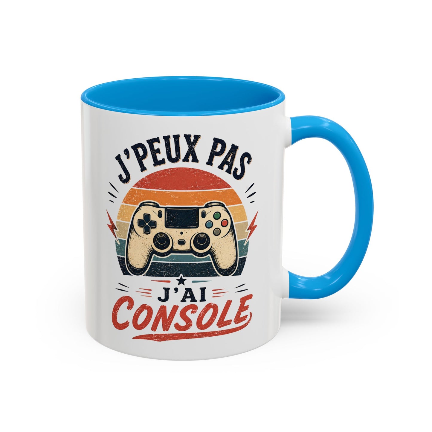 Tasse J’Peux Pas J’Ai Console – Mug Gamer Vintage Humoristique – Cadeau Gaming Homme Femme 325ml