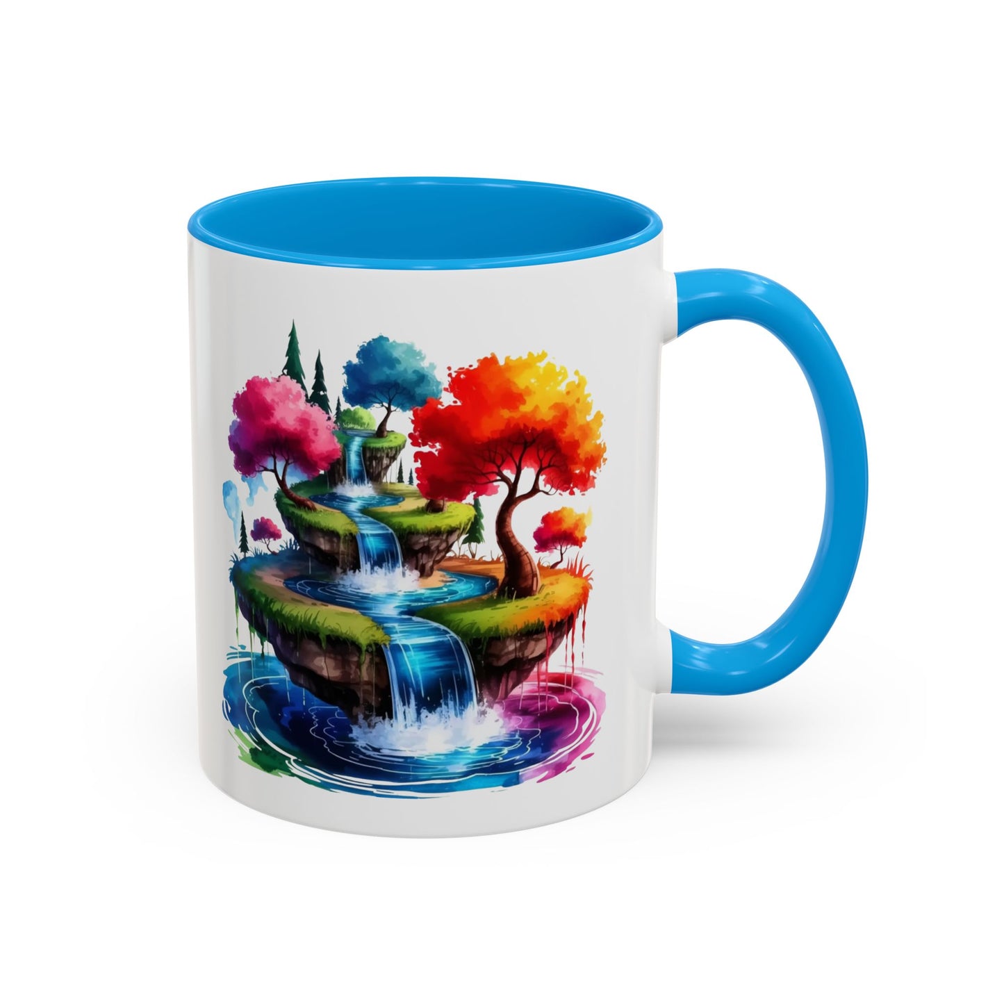 Mug Paysage Féerique Cascade Multicolore – Tasse Nature Imaginaire et Relaxante – Cadeau Original 325ml