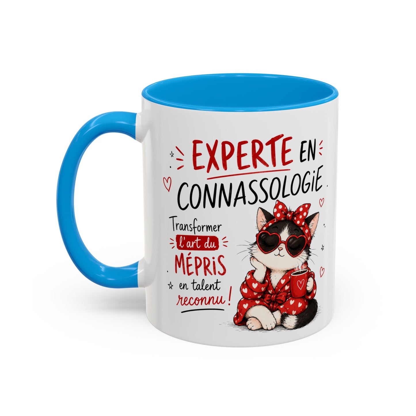Tasse Experte en Connassologie – Mug Chat Humour Sarcastique – Cadeau Femme Drôle 325ml