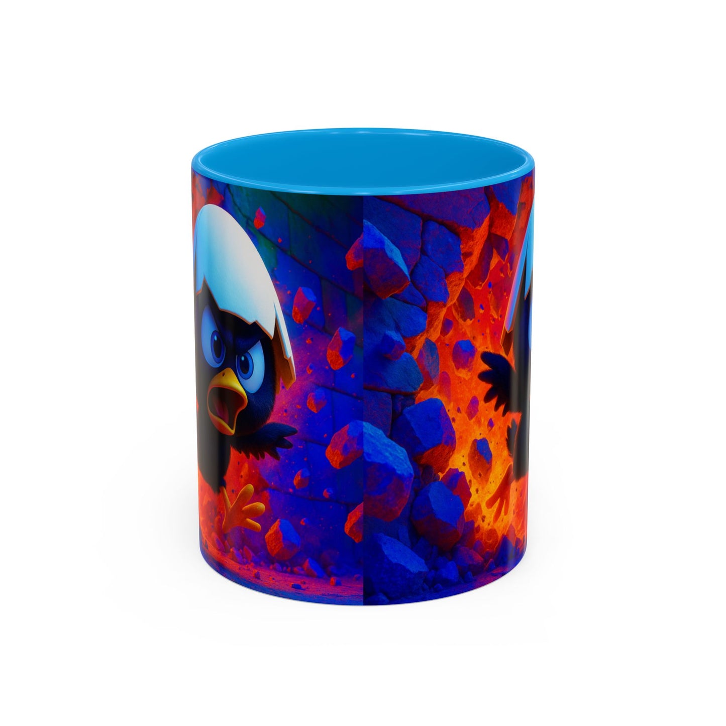 Mug Poussin Noir Cartoon Calimero – Tasse Oiseau Mignon Coquille d’Œuf Humour Dessin Animé 325ml