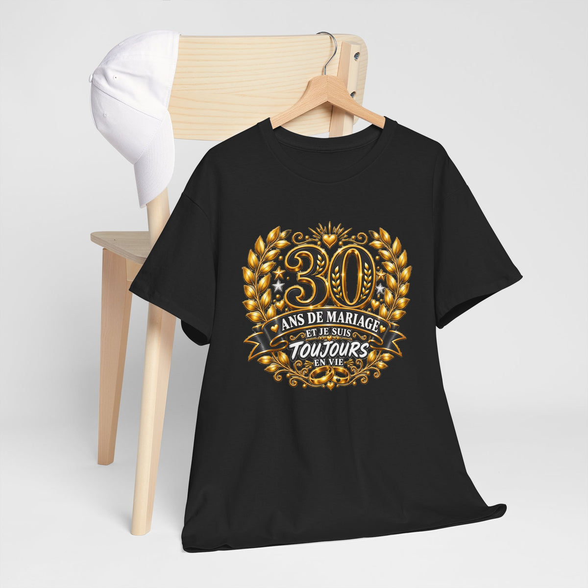 Tee Shirt 30 Ans de Mariage Homme Femme – Toujours en Vie – T-Shirt Humour Anniversaire de Mariage Couple Cadeau Original