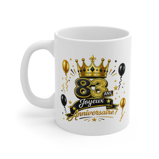 Mug Joyeux 83 Ans – Tasse Anniversaire 83 Ans – Cadeau Original pour Femme Homme – Idée Cadeau 83e Anniversaire