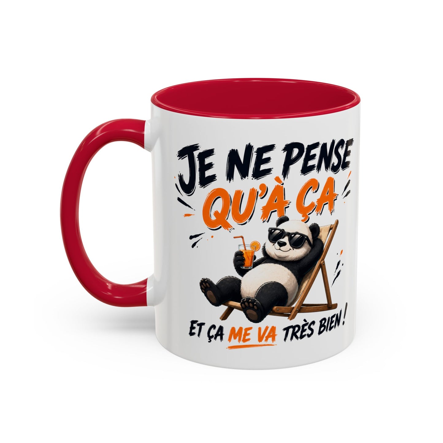 Tasse Je Ne Pense Qu’à Ça – Mug Panda Relax et Humour – Cadeau Original Détente 325ml