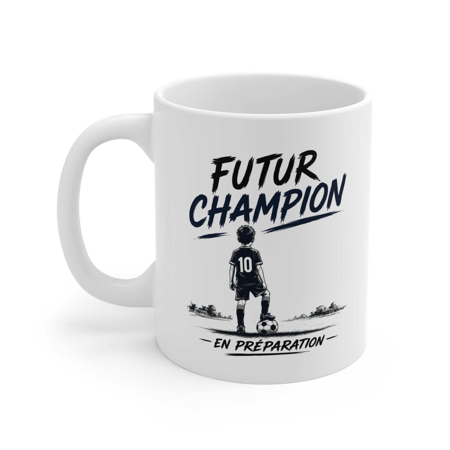 Mug Futur Champion en Préparation – Tasse Football Garçon Numéro 10, Cadeau Original pour Passionné de Foot, Idée Cadeau Anniversaire Noël