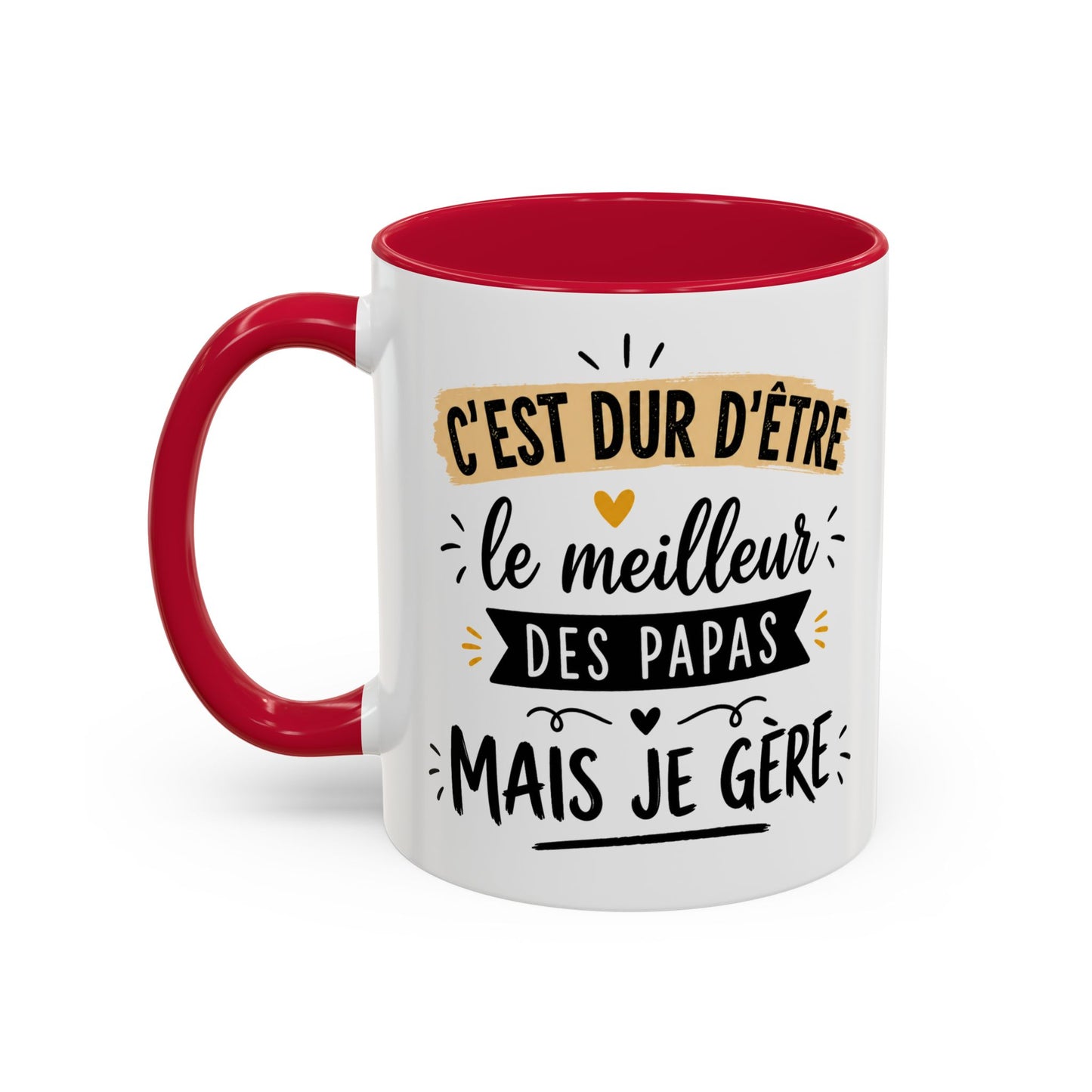 Tasse C’Est Dur D’Être Le Meilleur Des Papas Mais Je Gère – Mug Humour Papa Vintage – Cadeau Fête des Pères 325ml