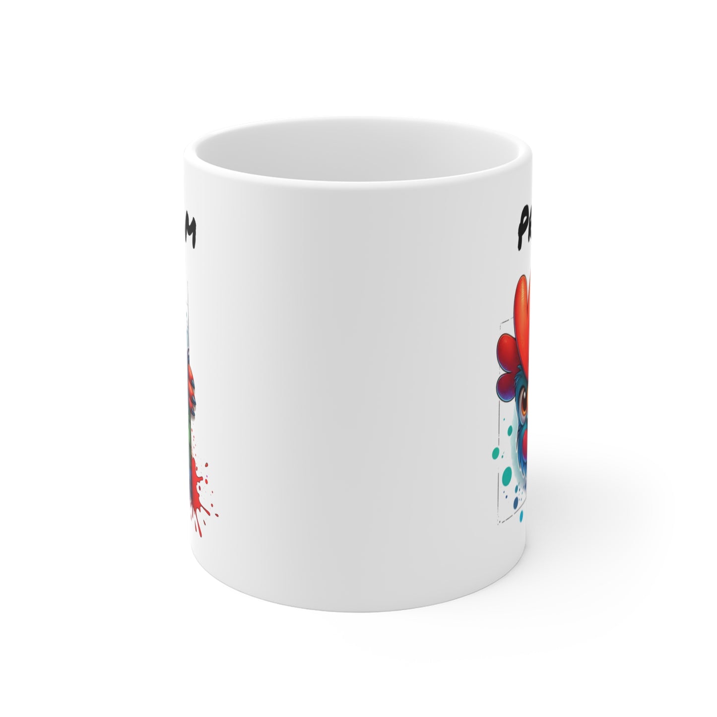 Tasse Personnalisable Coq Mignon – Mug Prénom Illustration Colorée – Cadeau Animal Ferme Rigolo 325ml