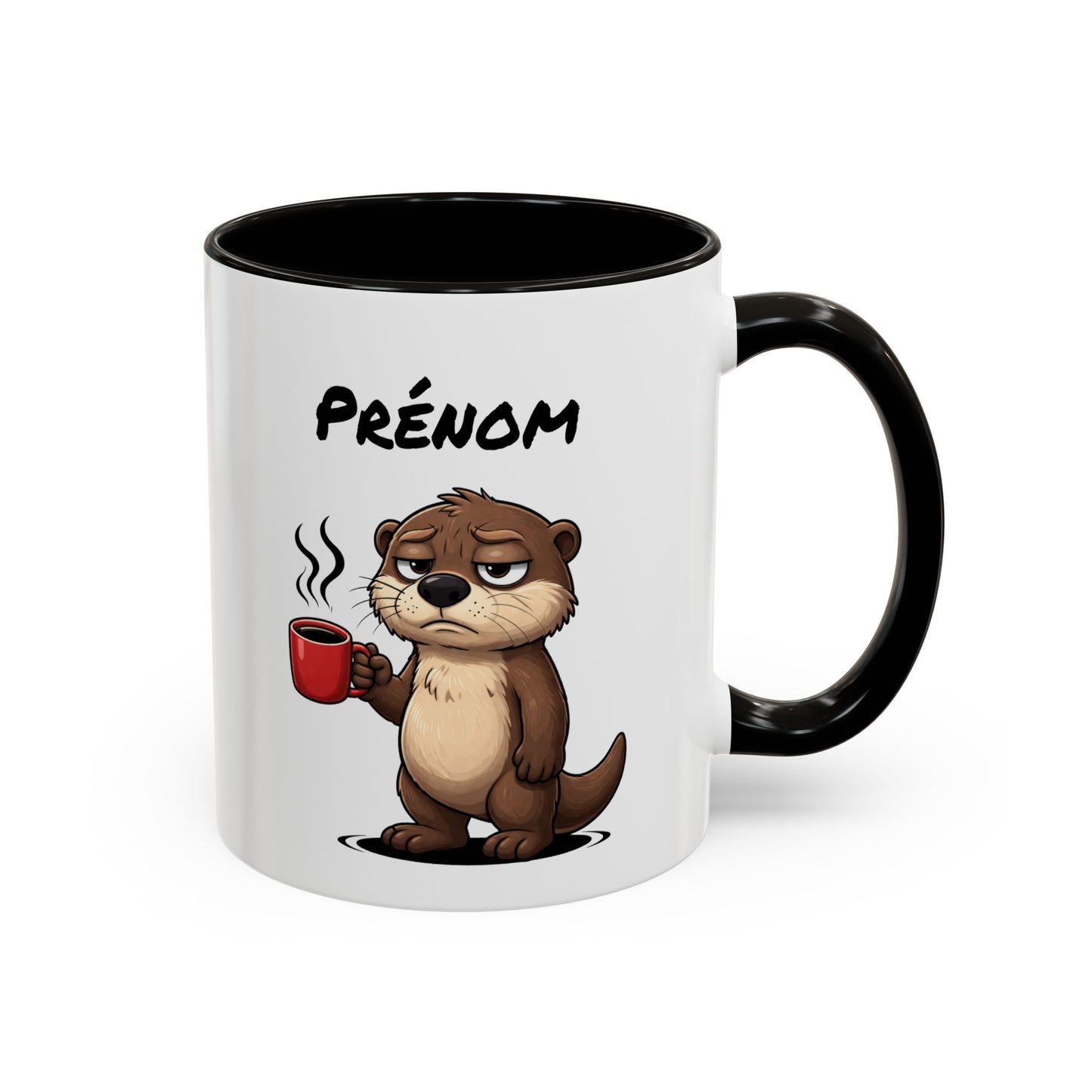 Mug Loutre Fatiguée Personnalisable 325ml – Tasse Café Humoristique Animal Mignon Drôle Réveil Difficile