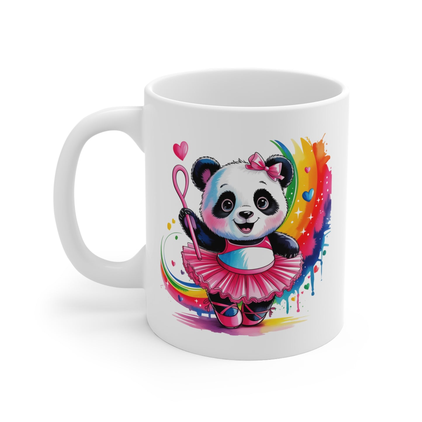 Mug Panda Ballerine Kawaii – Tasse Panda Danseuse Arc-en-Ciel – Design Féérique et Coloré – Cadeau Original pour Amoureux des Pandas et de la Danse – Céramique 325ml