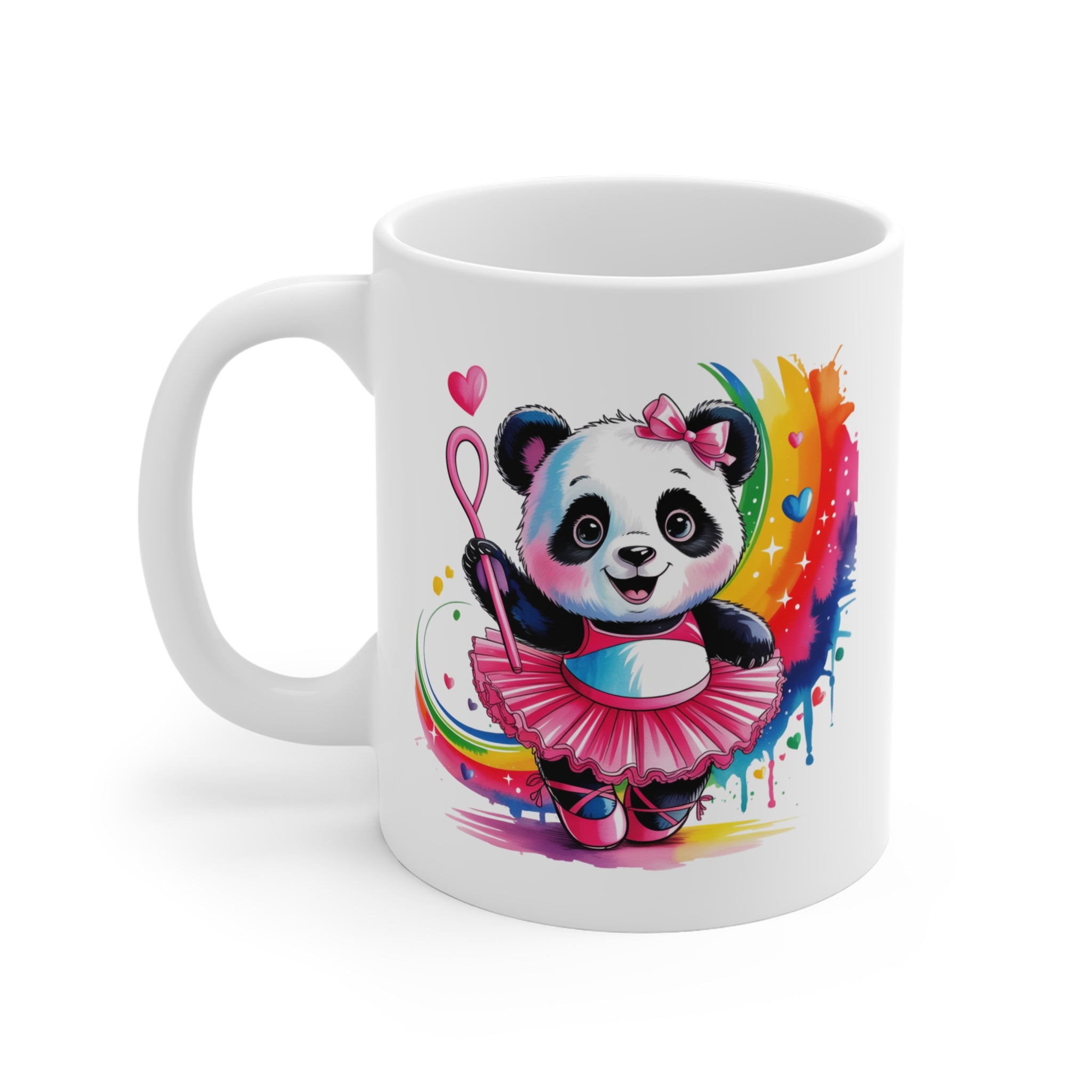 Mug Panda Ballerine Kawaii – Tasse Panda Danseuse Arc-en-Ciel – Design Féérique et Coloré – Cadeau Original pour Amoureux des Pandas et de la Danse – Céramique 325ml