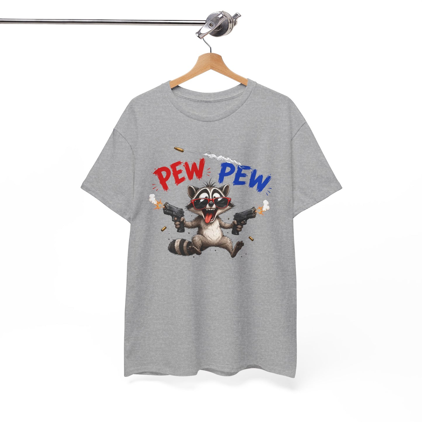 Tee-Shirt Pew Pew Raton Laveur Humour – Cadeau Drôle Homme Femme – Design Cartoon Original