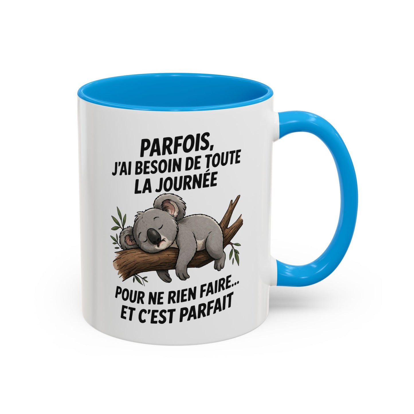Tasse Koala Humour Paresse 325ml – Mug Céramique Animal Mignon Citation Relax Cadeau Original