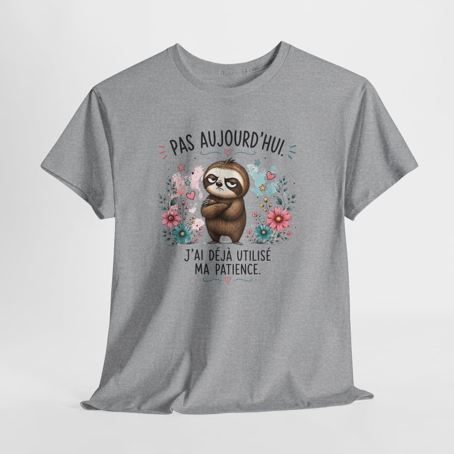 Tee-Shirt Humour Homme et Femme – Paresseux Drôle Blasé – Idée Cadeau Original Animal Mignon Patience Anniversaire