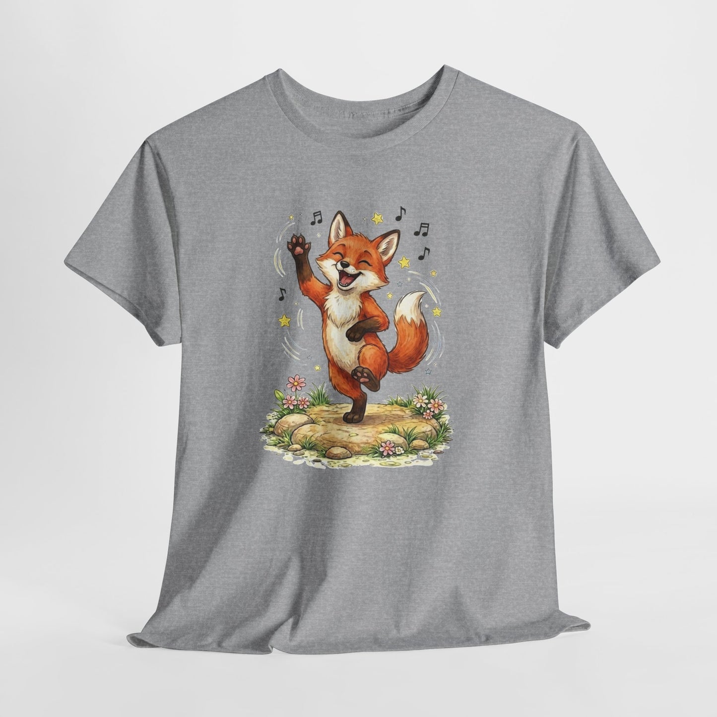 Tee Shirt Homme et Femme Renard Rigolo Dansant Animal Mignon Musique Nature Cadeau Humour