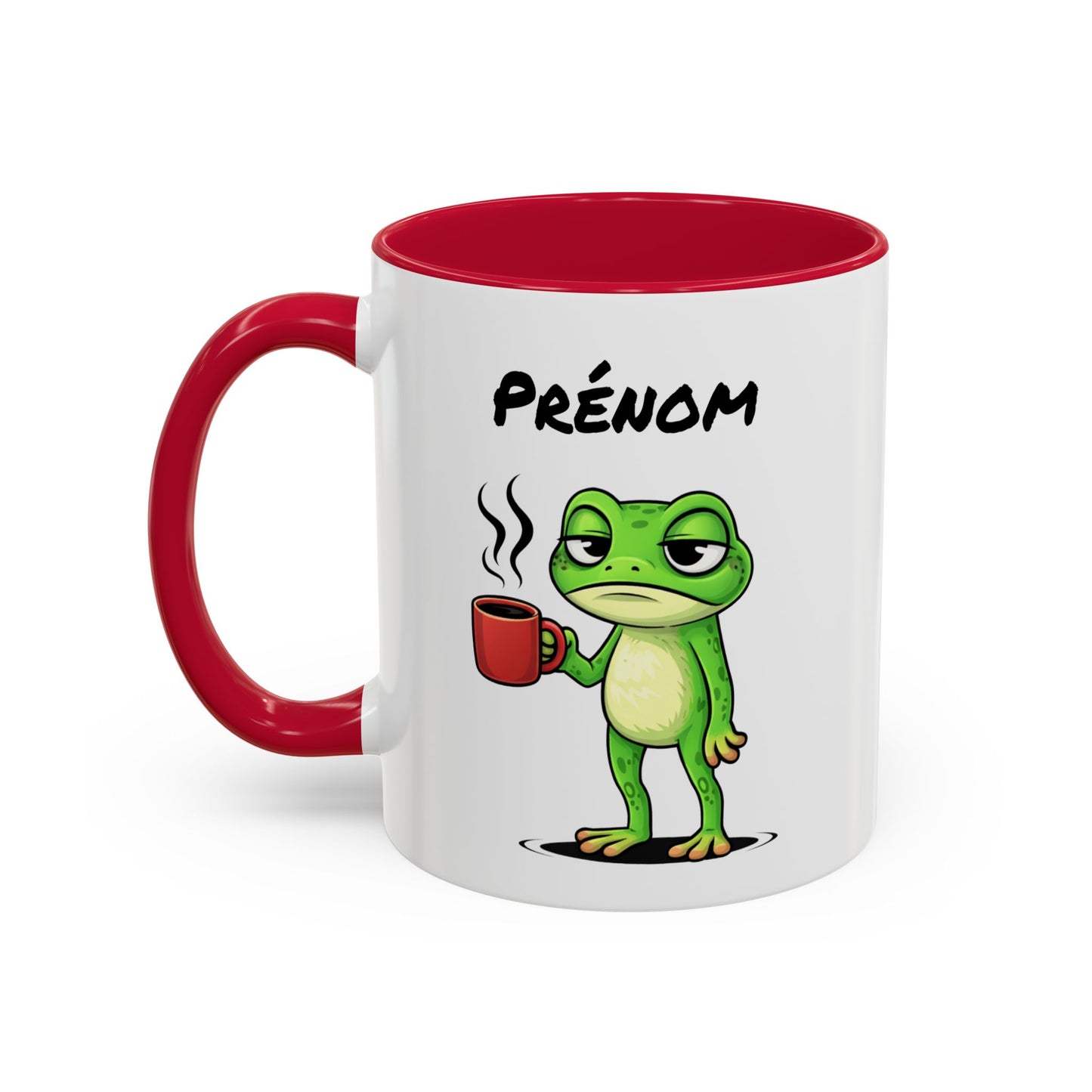 Mug Grenouille Fatiguée Personnalisable 325ml – Tasse Café Humour Animal Drôle Réveil Difficile Travail