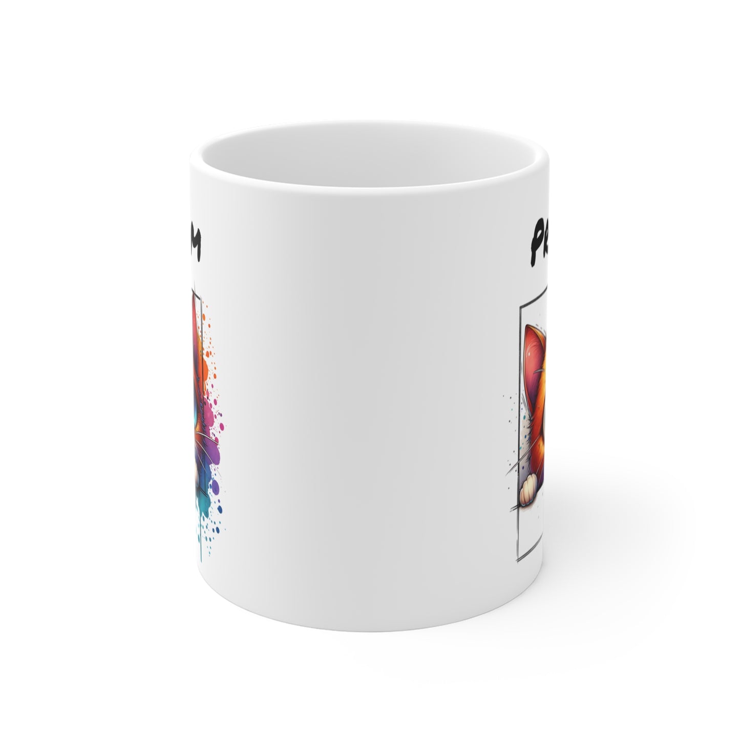 Tasse Personnalisable Chat Mignon – Mug Prénom Illustration Colorée – Cadeau Animal Félin Adorable 325ml