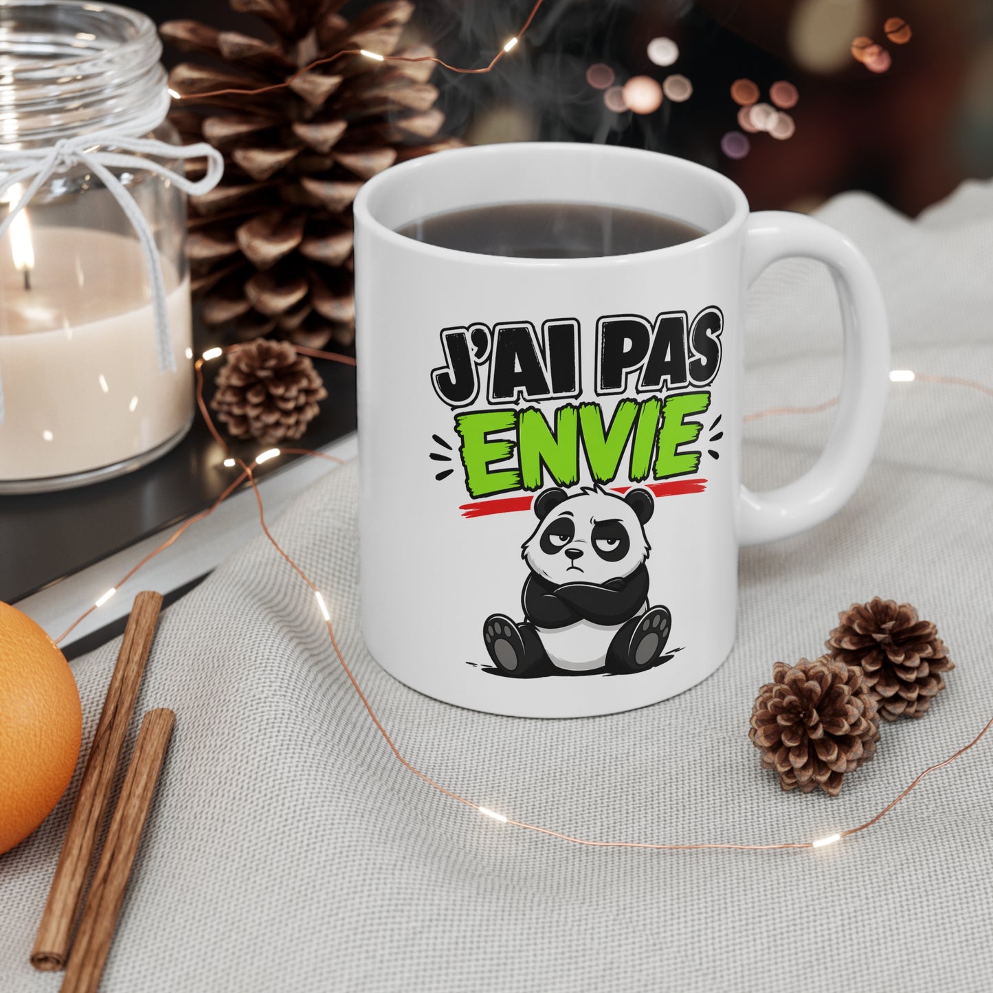 Tasse J’Ai Pas Envie – Mug Panda Humour Drôle et Sarcastique – Cadeau Homme Femme 325ml Idée cadeau fun