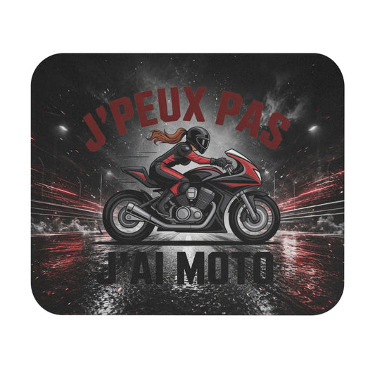 Tapis de Souris 22x18cm J’Peux Pas J’Ai Moto – Motarde Moto Sport Humour – Cadeau Motocycliste Femme Homme – Bureau Gaming