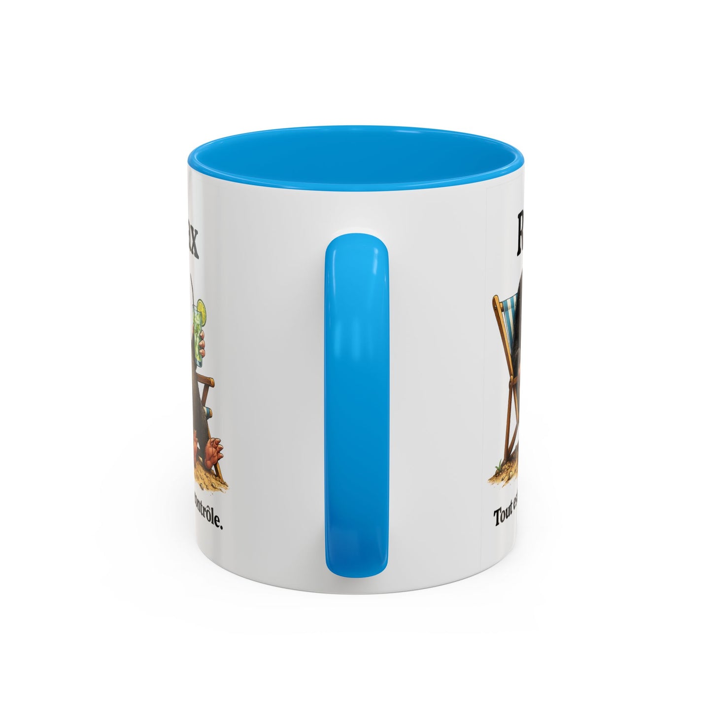 Mug Humoristique Taupe Relax – Tasse Café Détente Vacances – Cadeau Original Homme et Femme, Ami Collègue Noir Bleu Rouge
