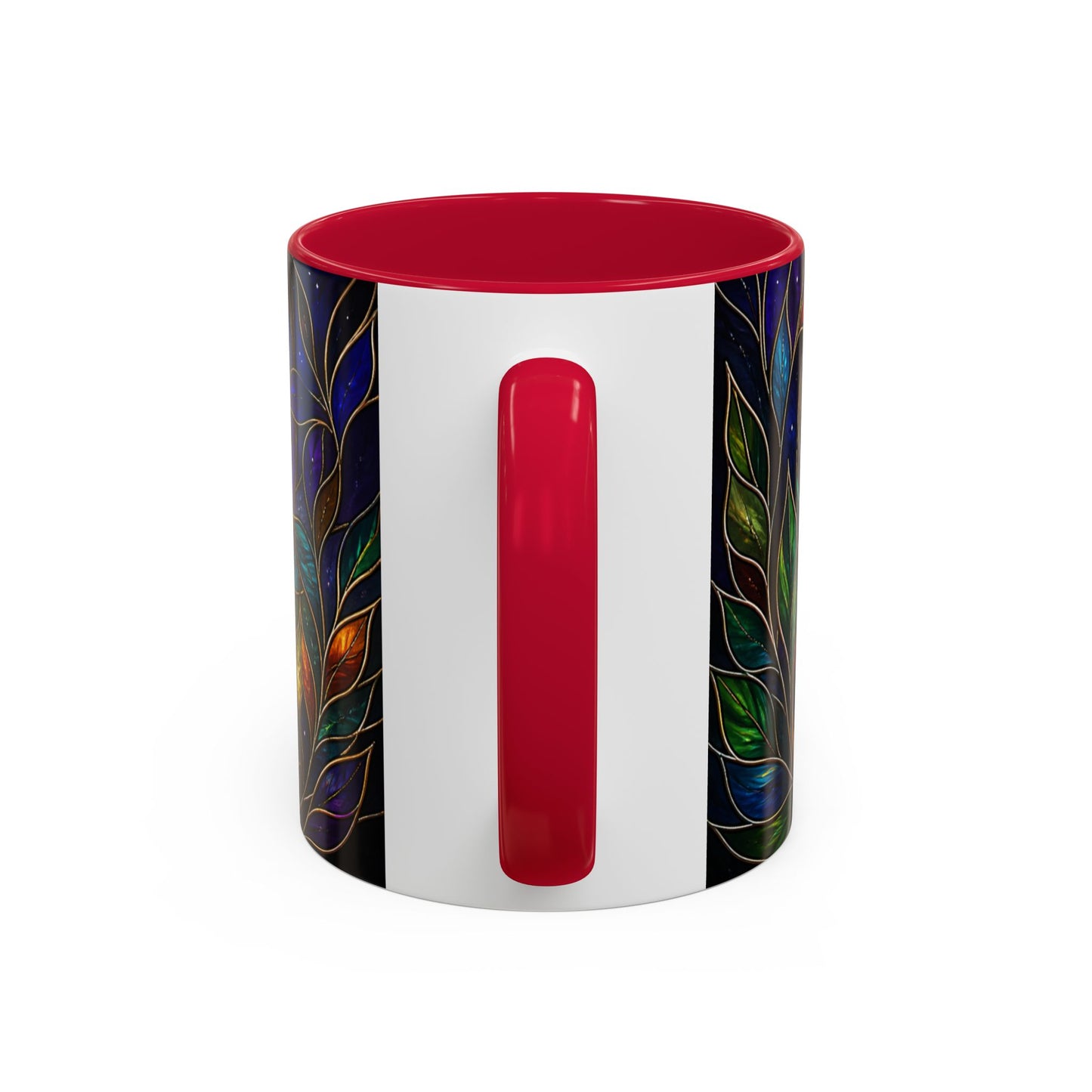 Tasse Chat Noir Style Vitrail – Mug Artistique Multicolore avec Lune et Chat Mystique – Céramique 325ml