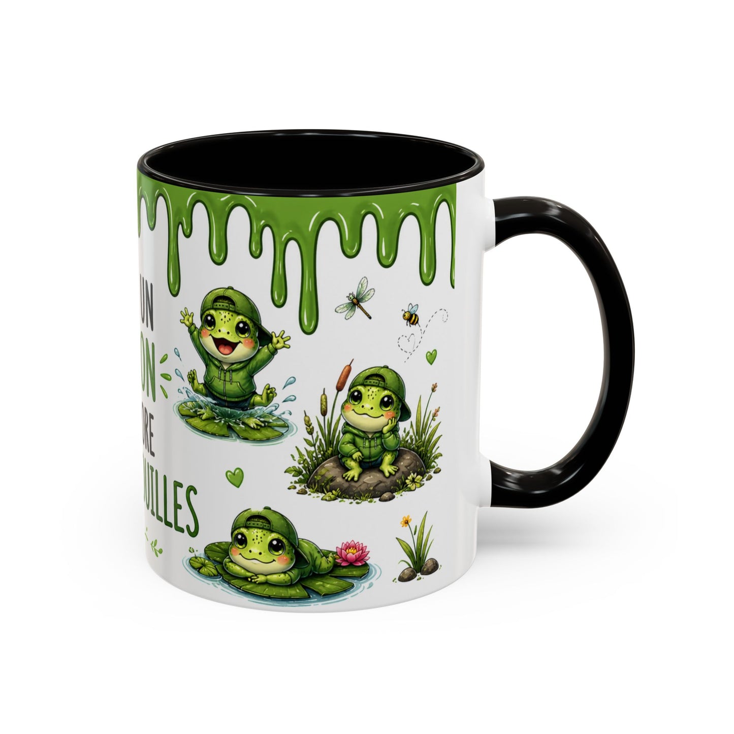 Tasse Humour Grenouille Garçon – Mug Juste Un Garçon Qui Adore Les Grenouilles – Design Kawaii Vert – Céramique 325ml