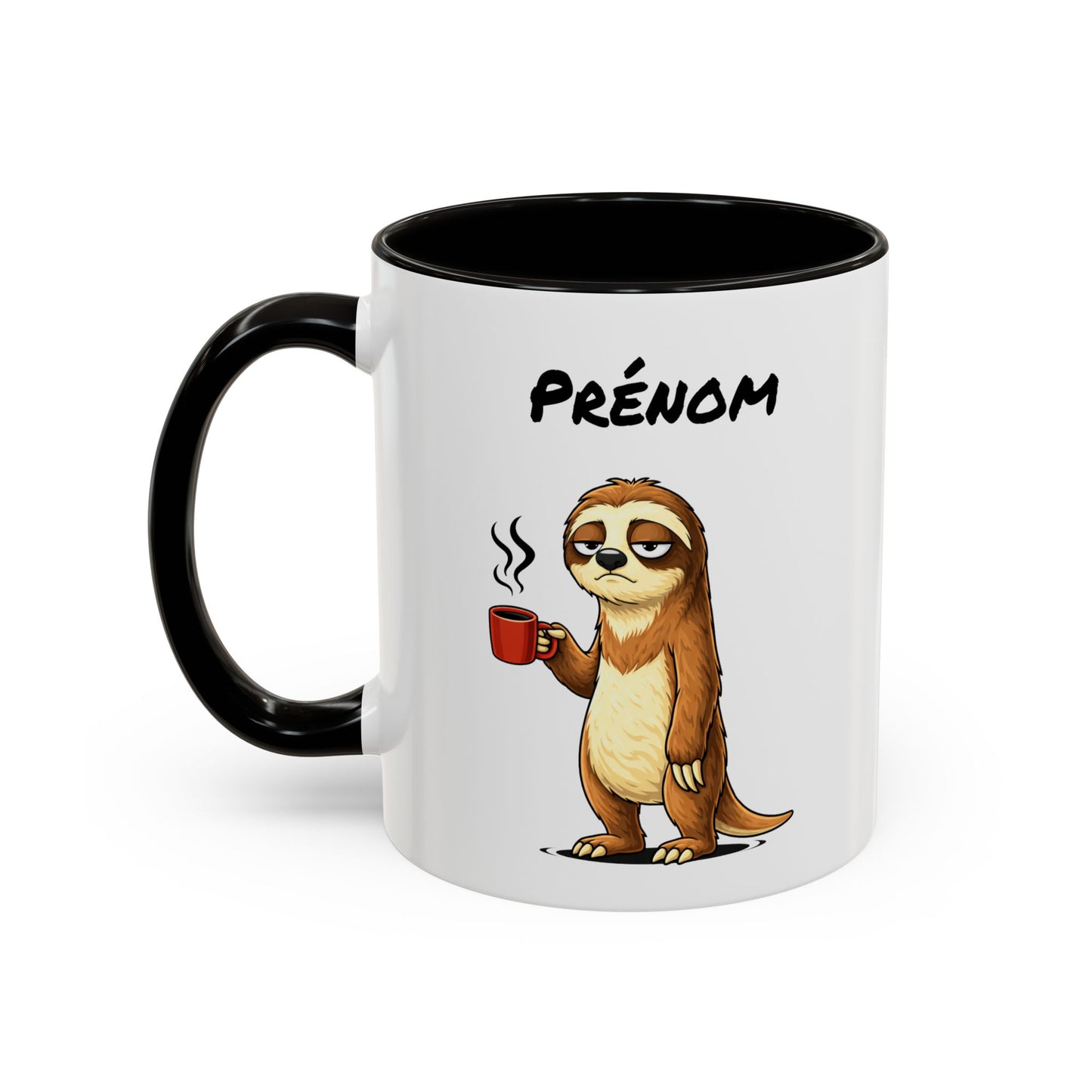 Mug Paresseux Personnalisable 325ml – Tasse Café Humour Fatigue Matin Drôle Cadeau Original