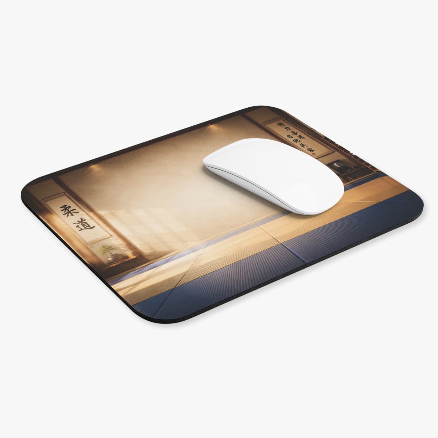 Tapis de Souris 22x18cm Dojo Japonais – Salle d'Arts Martiaux avec Tatami – Fond Zen Karaté Judo Aïkido – Bureau Gaming