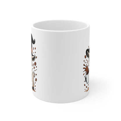 Mug Chèvre Sorcière Café – Tasse Céramique 325ml – Illustration Animalière Drôle Halloween