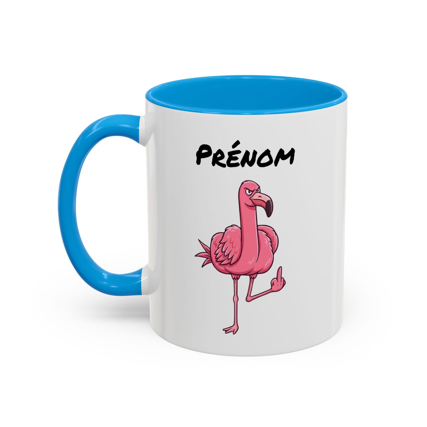Tasse Flamant Rose Personnalisable avec Prénom – Mug Humoristique Flamant Original – Cadeau Fun Adulte – Céramique 325ml