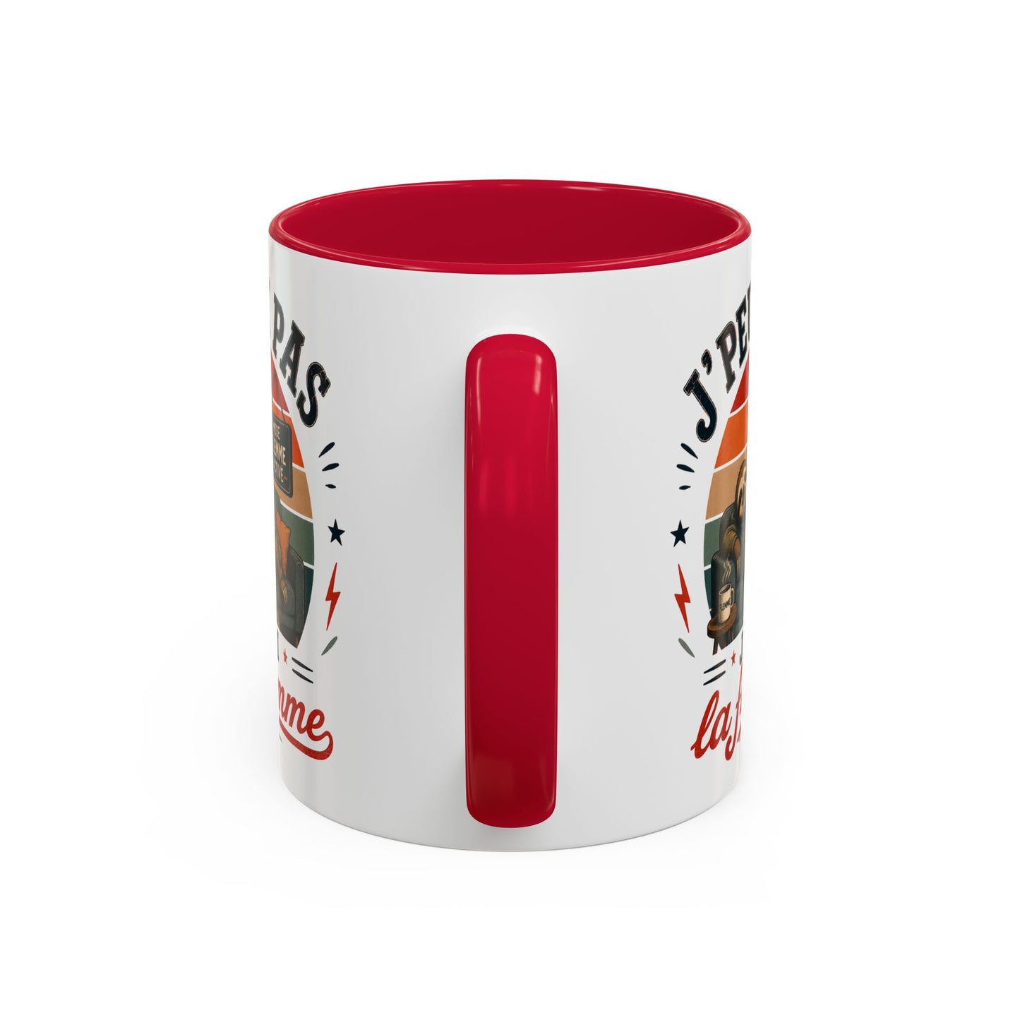 Tasse J’Peux Pas J’Ai La Flemme – Mug Humour Vintage avec Paresseux – Cadeau Drôle Homme Femme 325ml