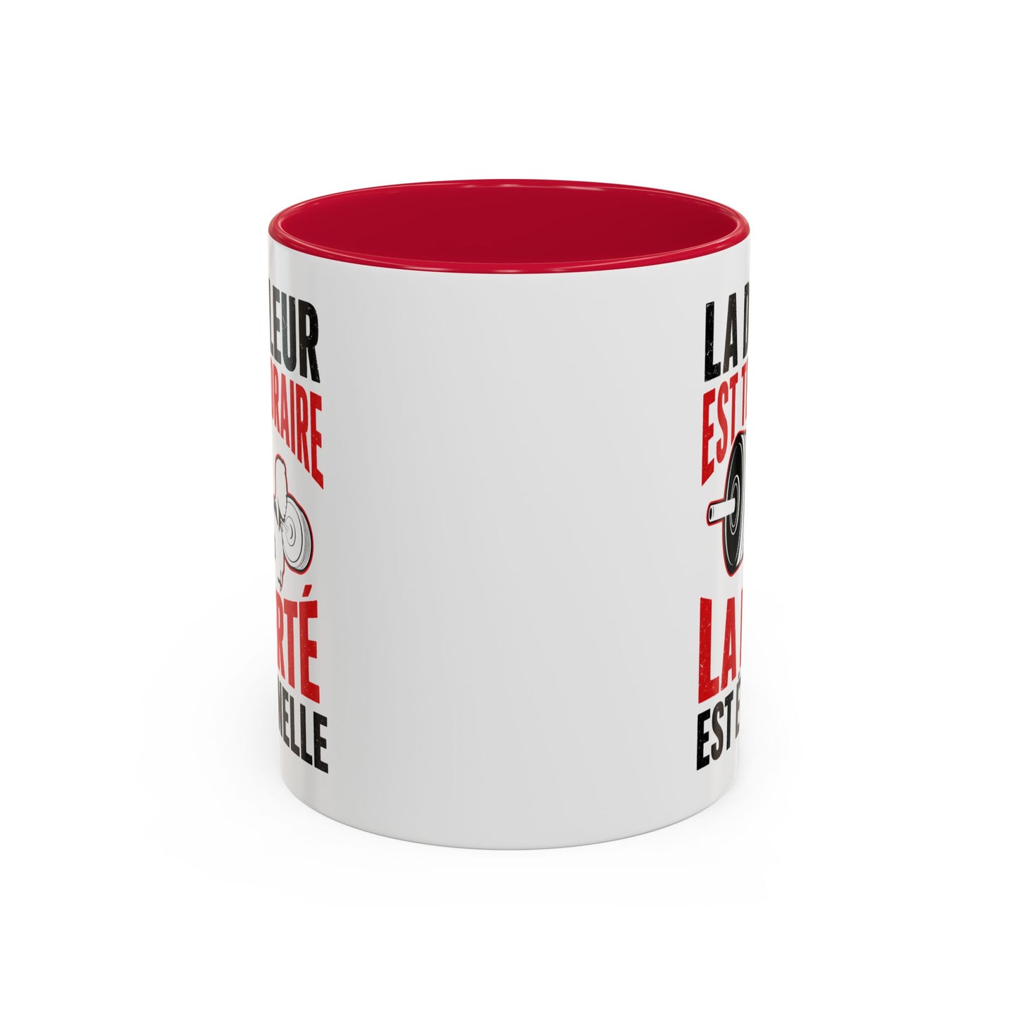 Mug Musculation Fitness – Tasse Sport Haltérophilie – Cadeau Original Homme et Femme, Salle de Sport Noir Bleu Rouge
