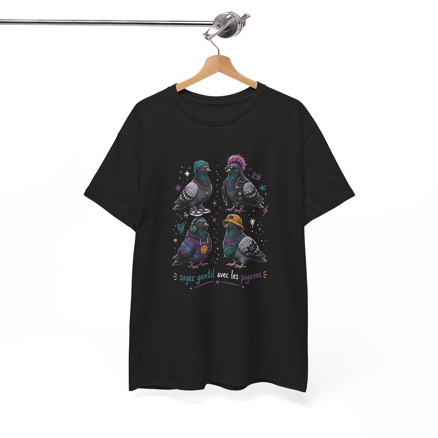 Tee Shirt Homme et Femme Pigeon Humour Oiseau Urbain Streetwear Original Idée Cadeau Amusante