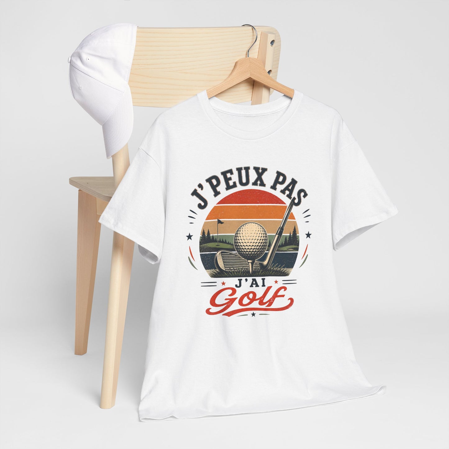 T-Shirt Golf Homme Femme – J’Peux Pas J’Ai Golf – Tee Shirt Golfeur Golfeuse Vintage Parcours Green Club Driver Cadeau Passion Golf Sport Extérieur