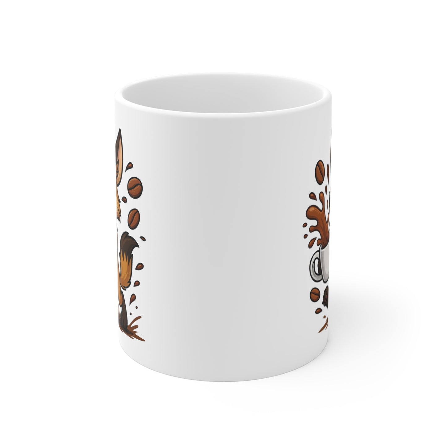Mug Coyote Café – Tasse Céramique 325ml – Design Cartoon Mignon – Cadeau Original Amateur de Café