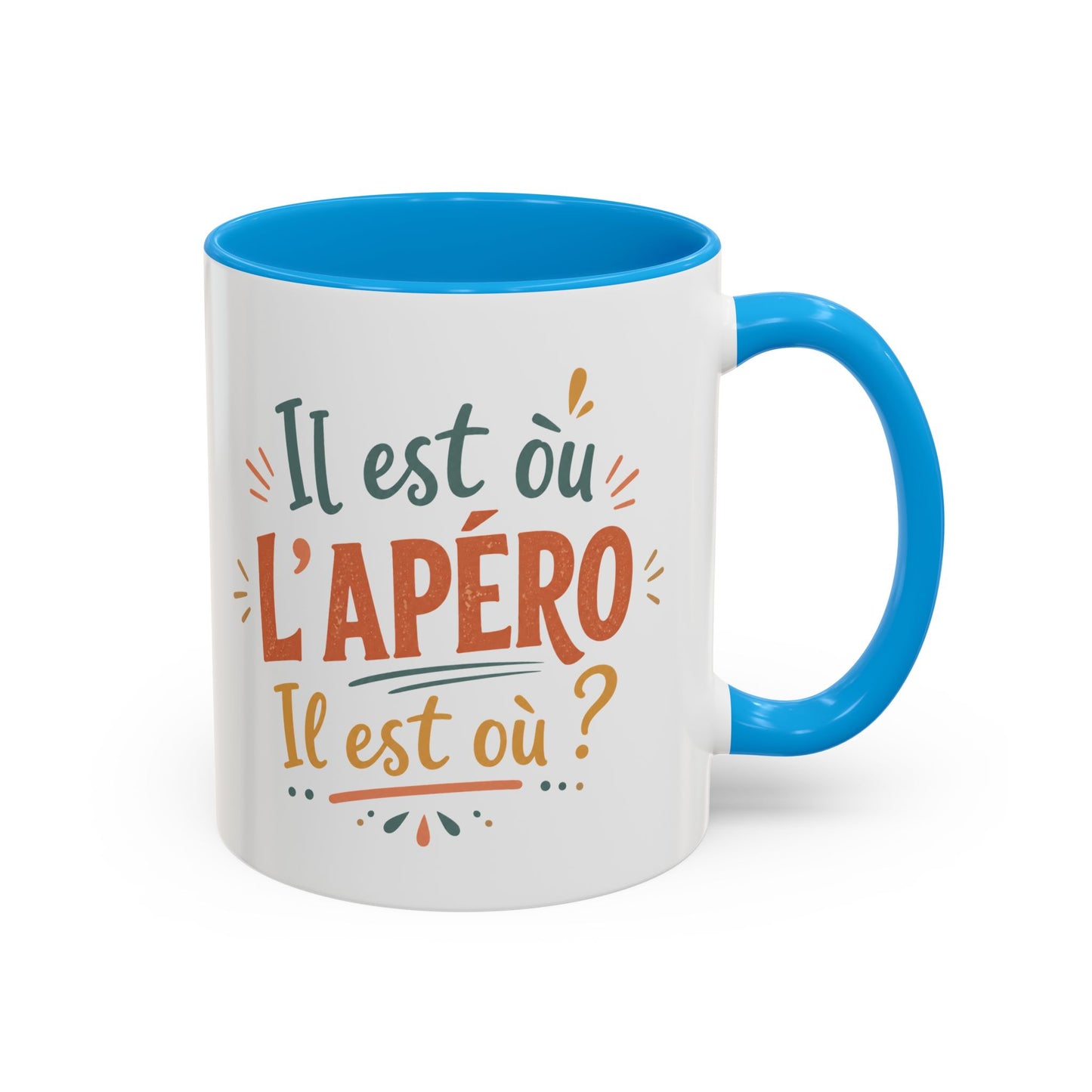 Mug Apéro Homme Humour – Tasse “Il est où l’Apéro ?” – Cadeau Original Soirée Amis Bière Vin 325ml