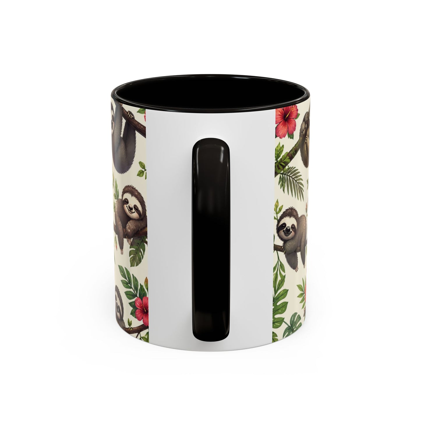 Tasse Paresseux Mignons – Mug Jungle Tropicale et Fleurs – Design Animal Kawaii et Nature – Céramique 325ml