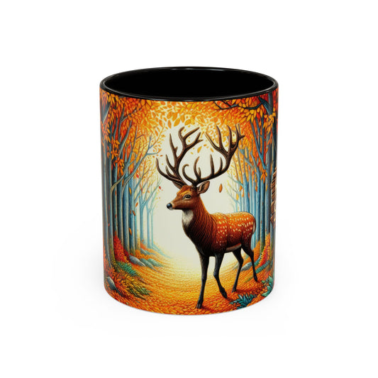 Tasse Hunting Season avec Cerf – Mug Automnal Forêt et Feuilles d’Automne – Cadeau Passion Chasse Nature 325ml