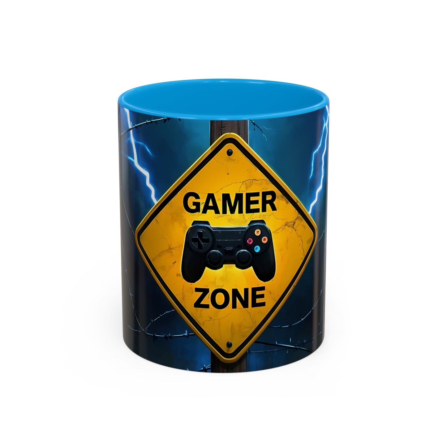 Tasse Gamer Zone – Mug Gaming avec Manette et Effet Néon Électrique – Cadeau Geek Joueur Console 325ml