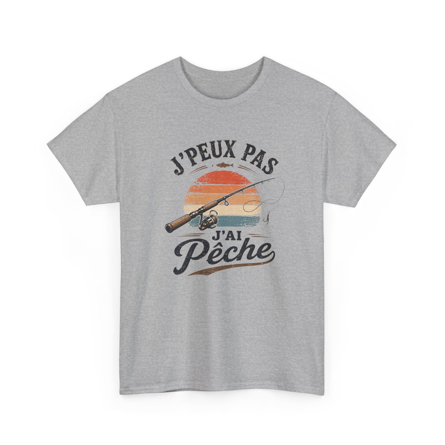 T-Shirt Pêche Humour Homme Femme – J’Peux Pas J’Ai Pêche – Tee Shirt Pêcheur Vintage